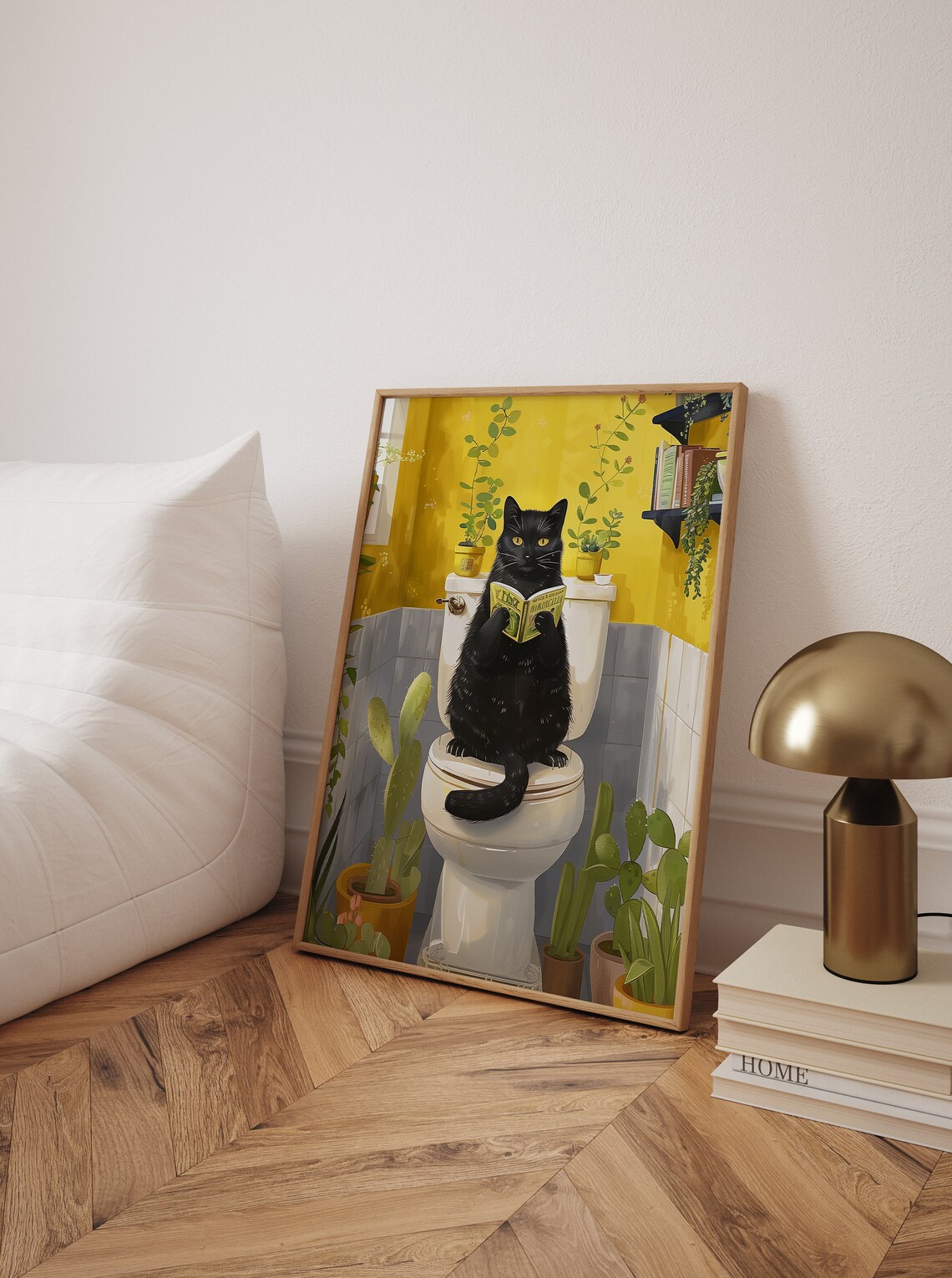 Black Cat On A Toilet, Funny Bathroom Poster - Image 6