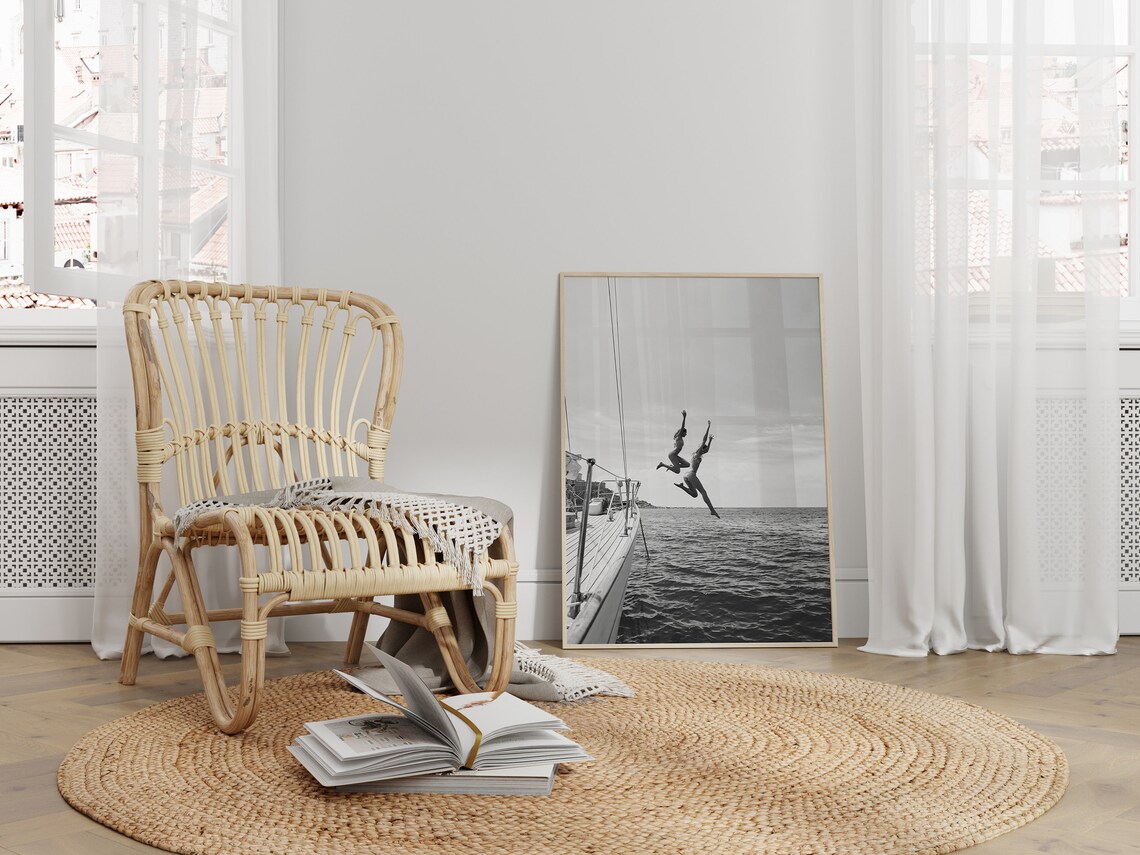 Friends Freedom Jump Sail Boat Yacht Vintage Art Print - Image 2