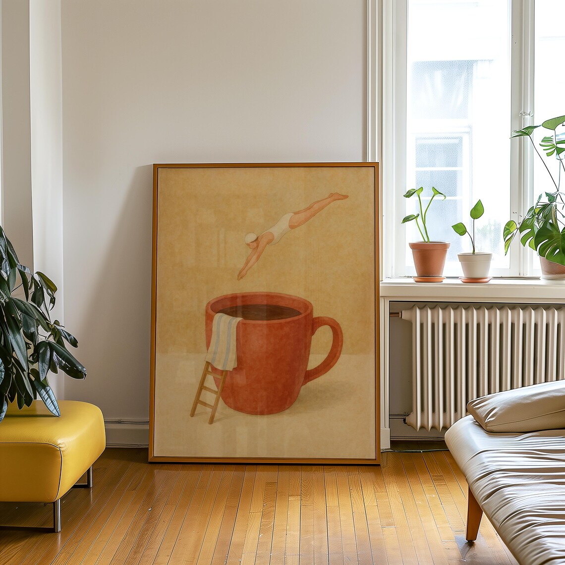 Coffee Diver, Surreal Coffee Print - Image 5