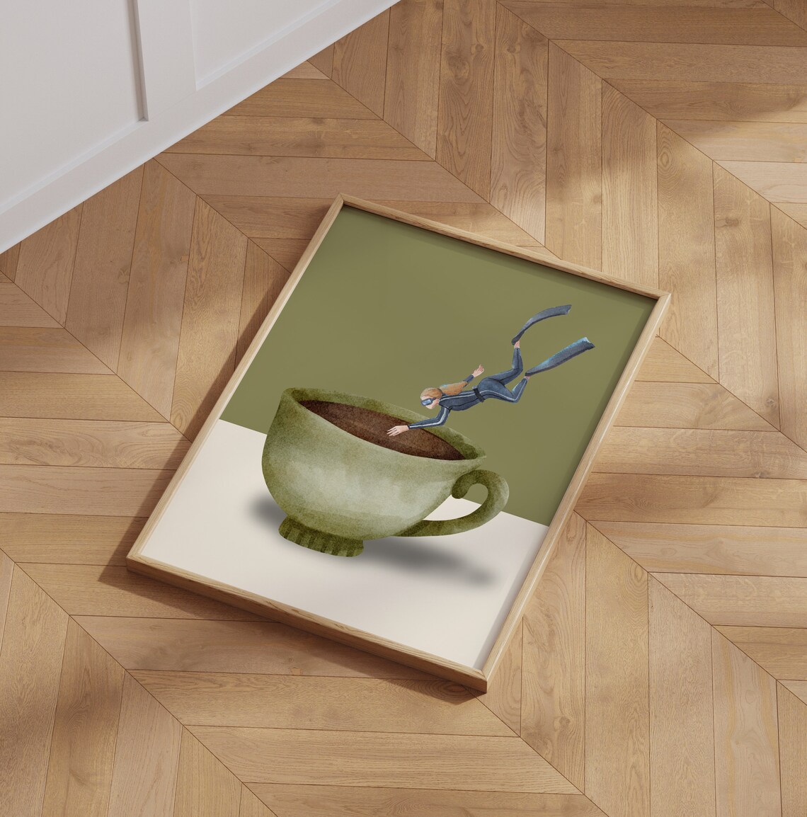 Coffee Scuba Diver Art Print, Coffee Lover Gift - Image 6