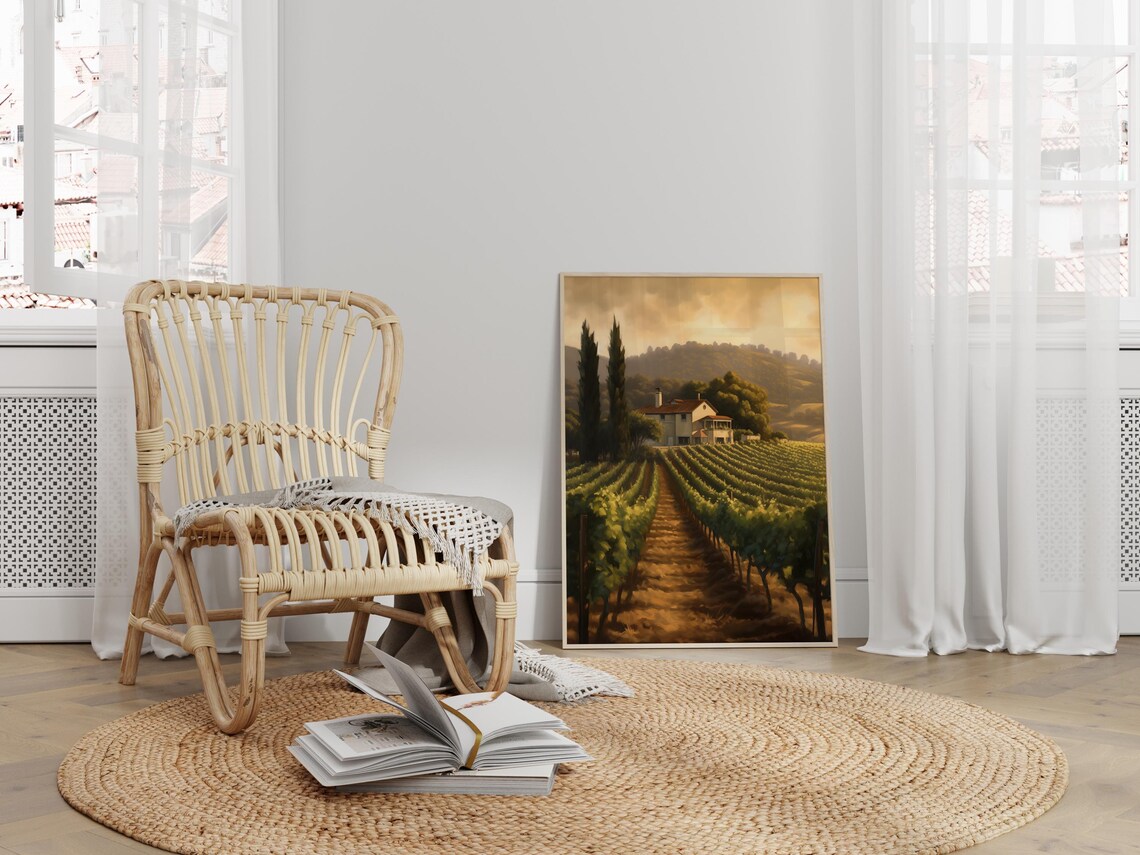 Rustic Vineyard Landscape, Napa Wine Poster - Image 4