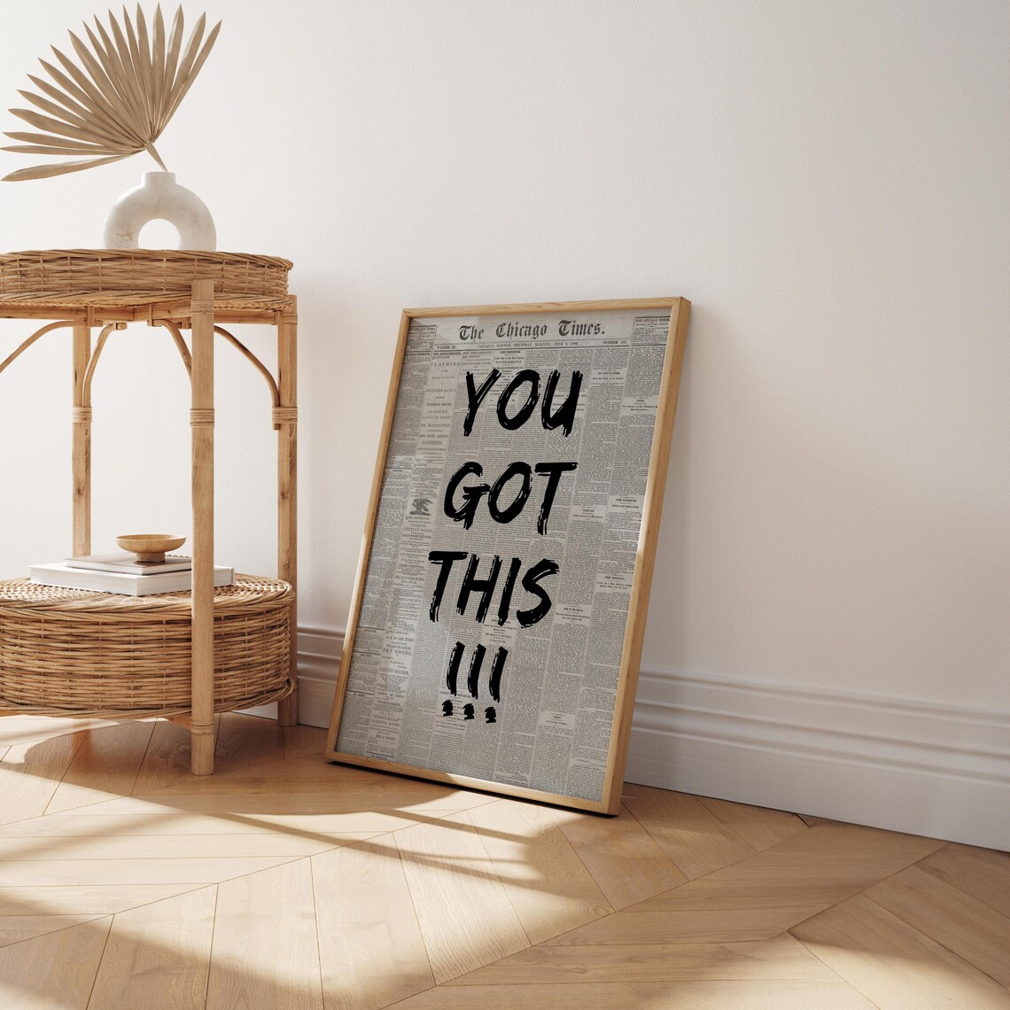 You Got This Retro Newspaper Quote, Typography Art - Image 2