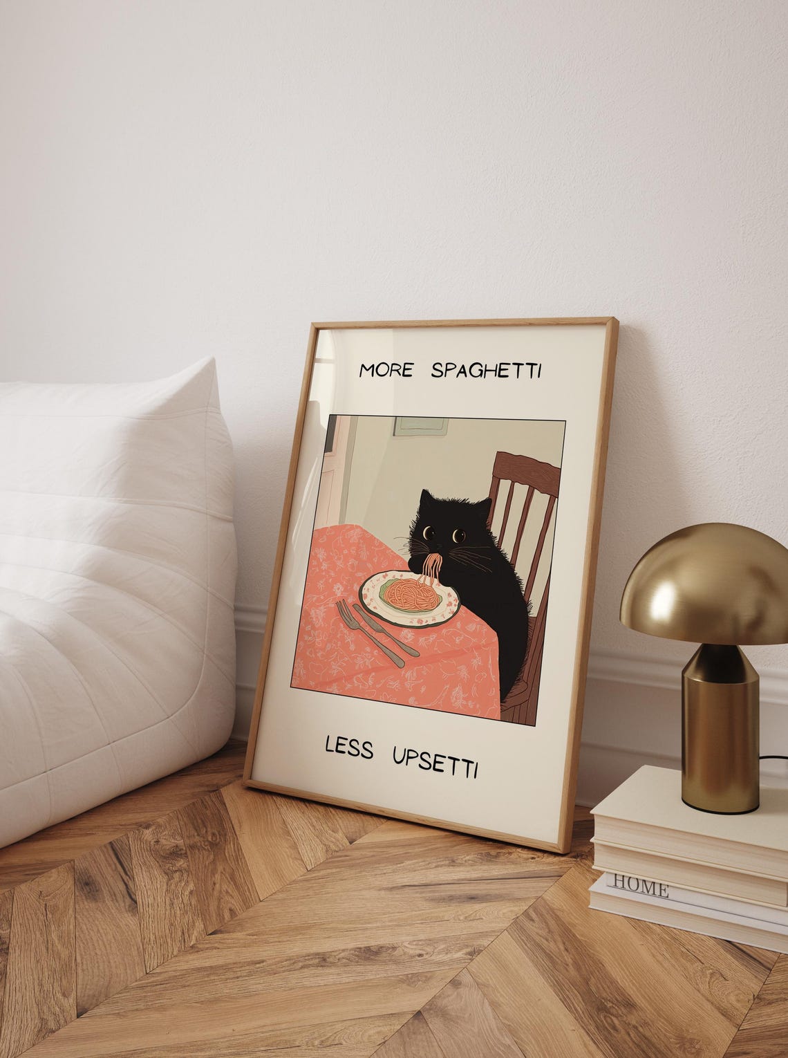 More Spaghetti Less Upsetti Black Cat Poster - Image 5