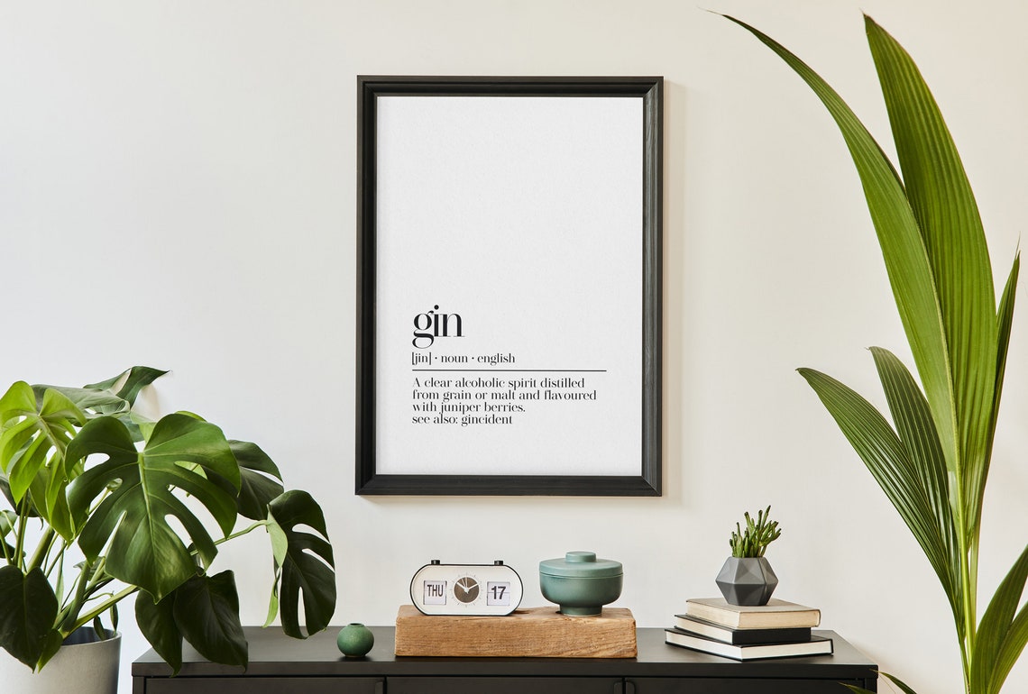 Gin Dictionary Definition Juniper Spirit Bar Cart Quote Poster - Image 5