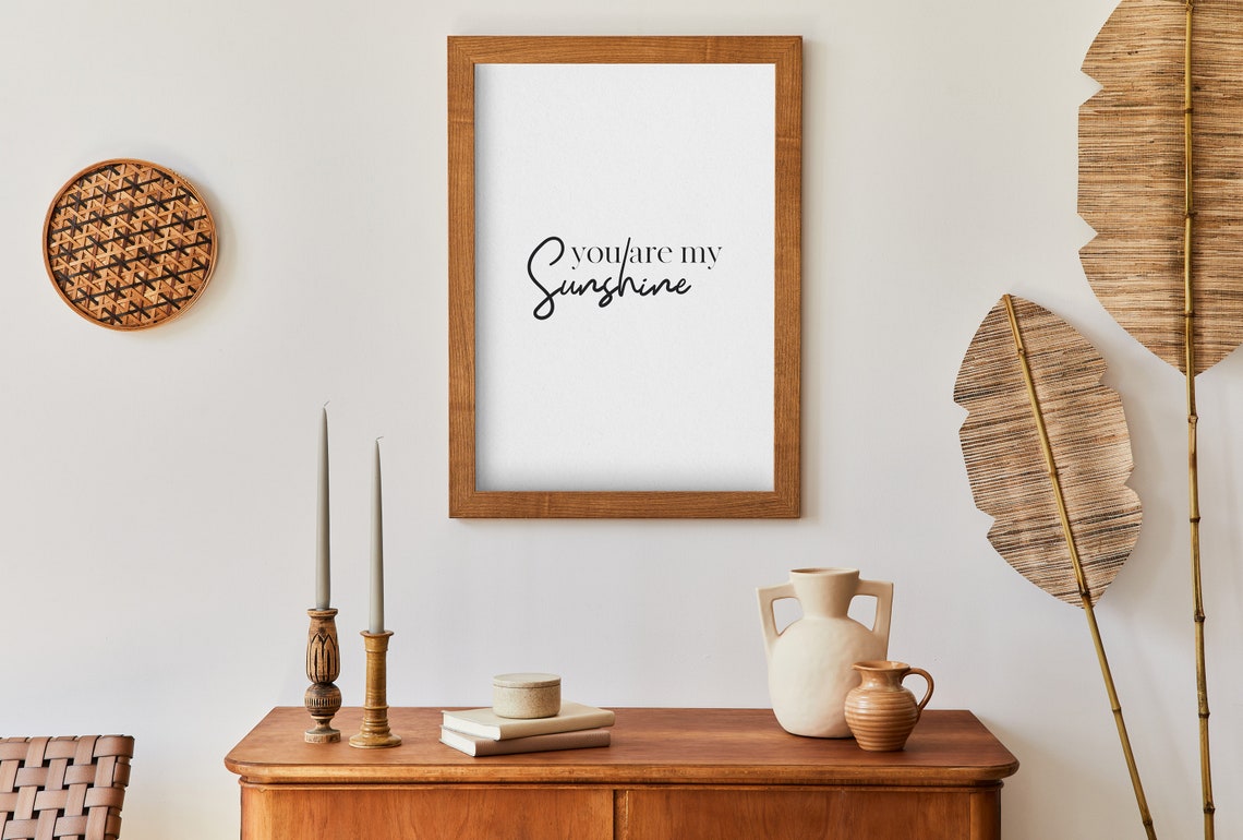 You Are My Sunshine Nursery Affirmation Elegant Script Poster - Image 3