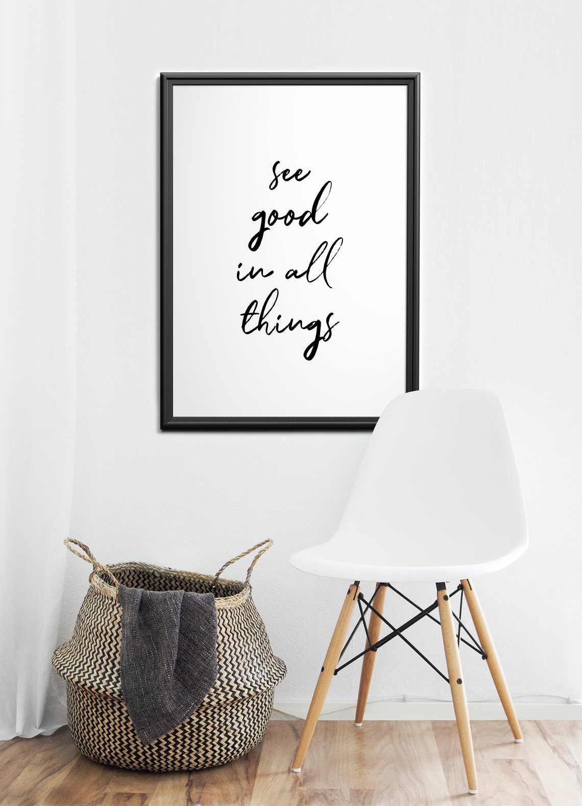 See Good In All Things Script Inspirational Positive Gift Poster - Image 3