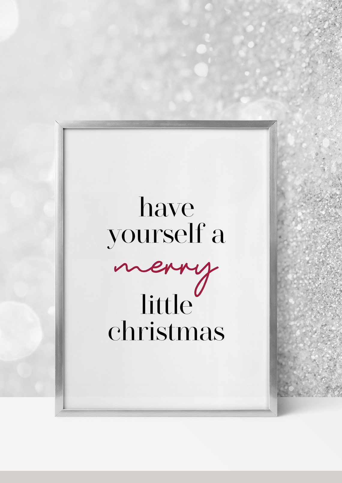 Have Yourself A Merry Little Christmas Typography Holiday Wall Poster - Image 3