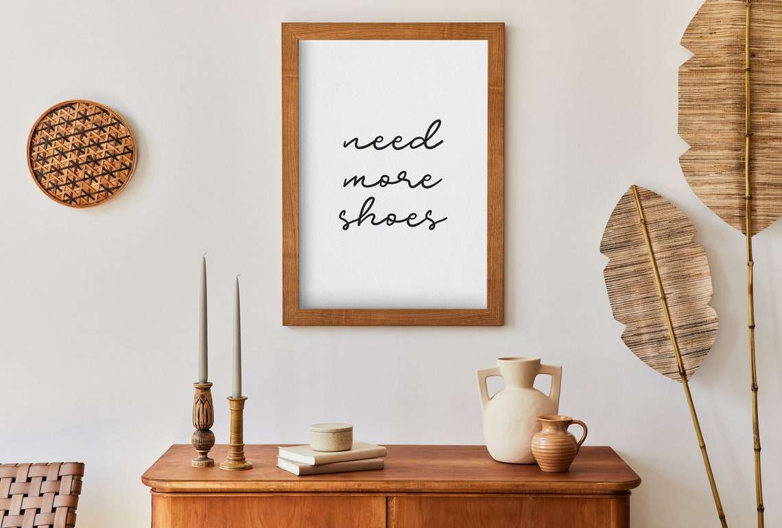 Need More Shoes Handwritten Script Closet Fashion Quote Poster - Image 3