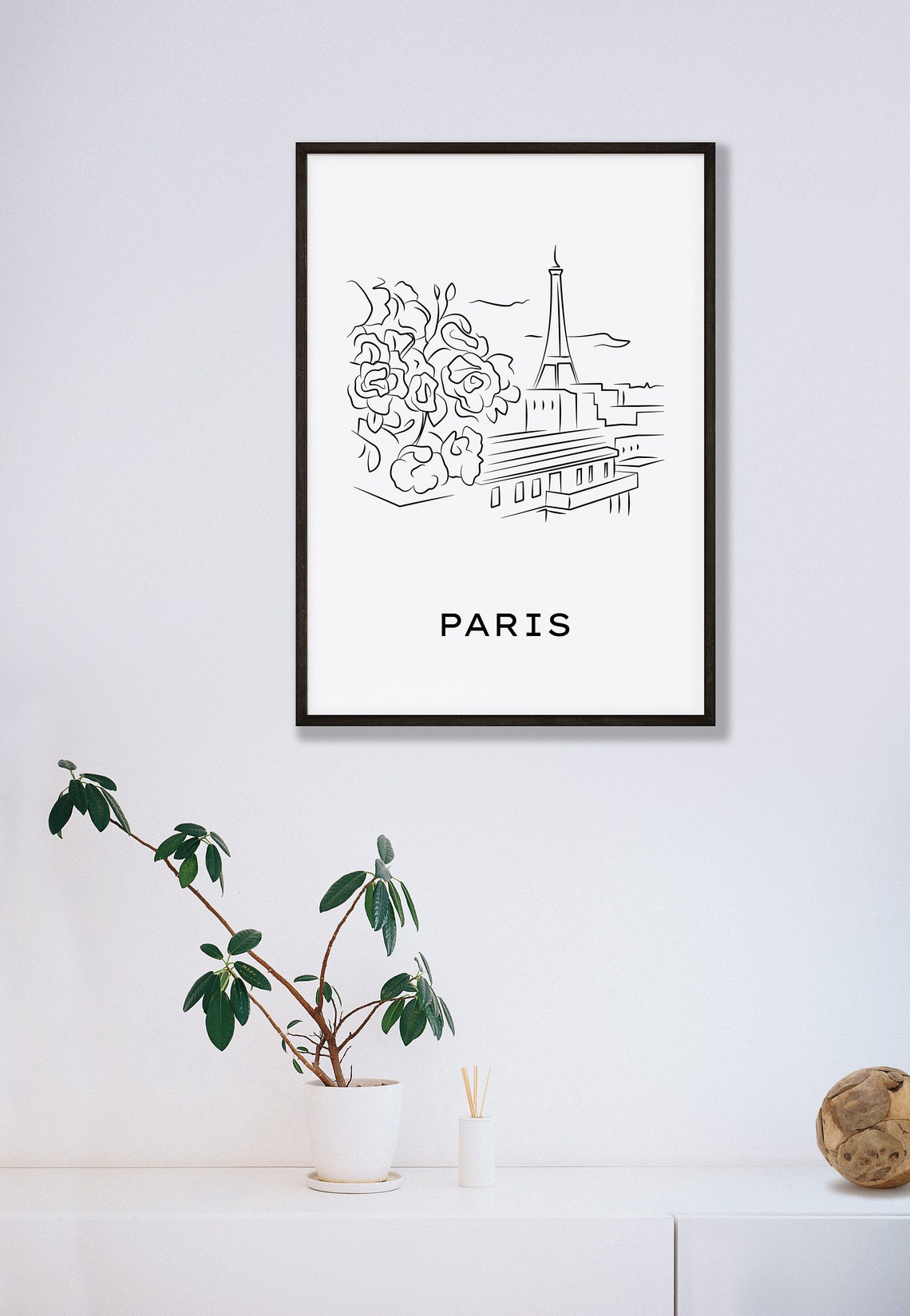 Paris Travel Print Paris France Travel Poster Fine Line Print City Print Country Print Travel Art Prints Black And White Art - Image 3