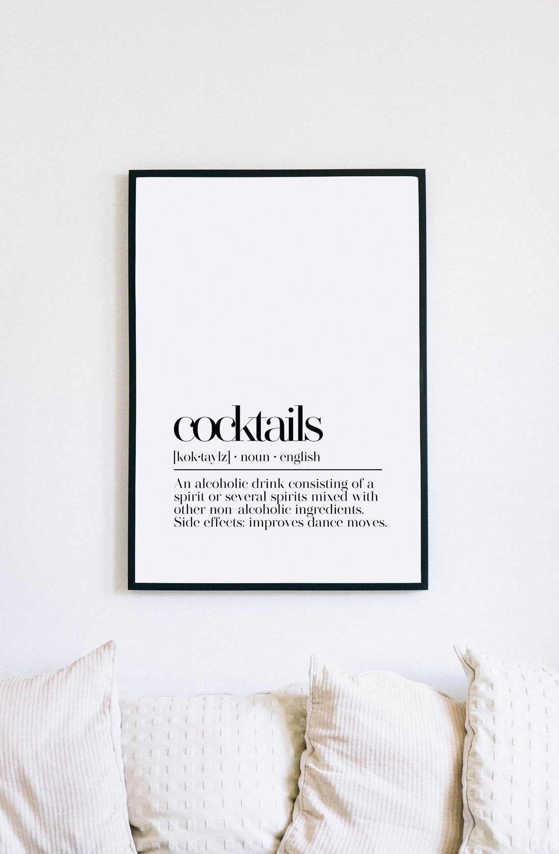 Cocktails Dictionary Definition Side Effects Dance Moves Bar Poster - Image 4
