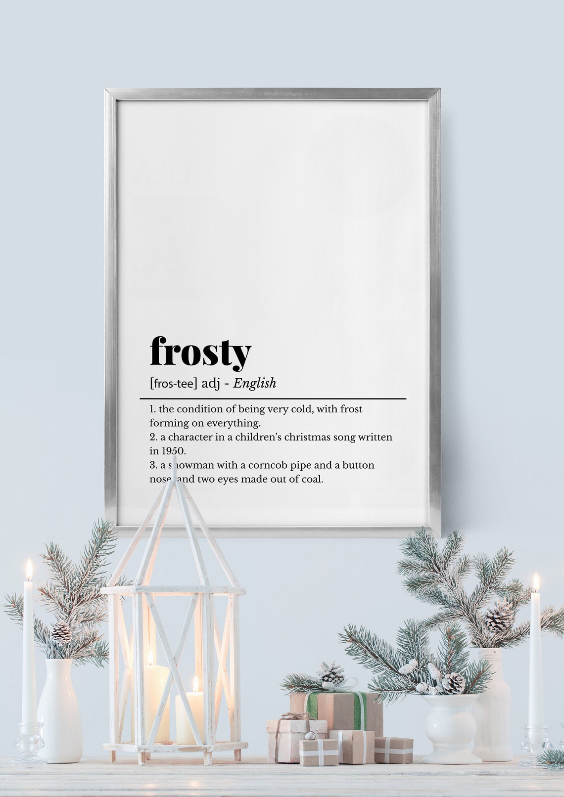 Frosty Definition Christmas Poster Minimalist Holiday Wall Decor - Image 5