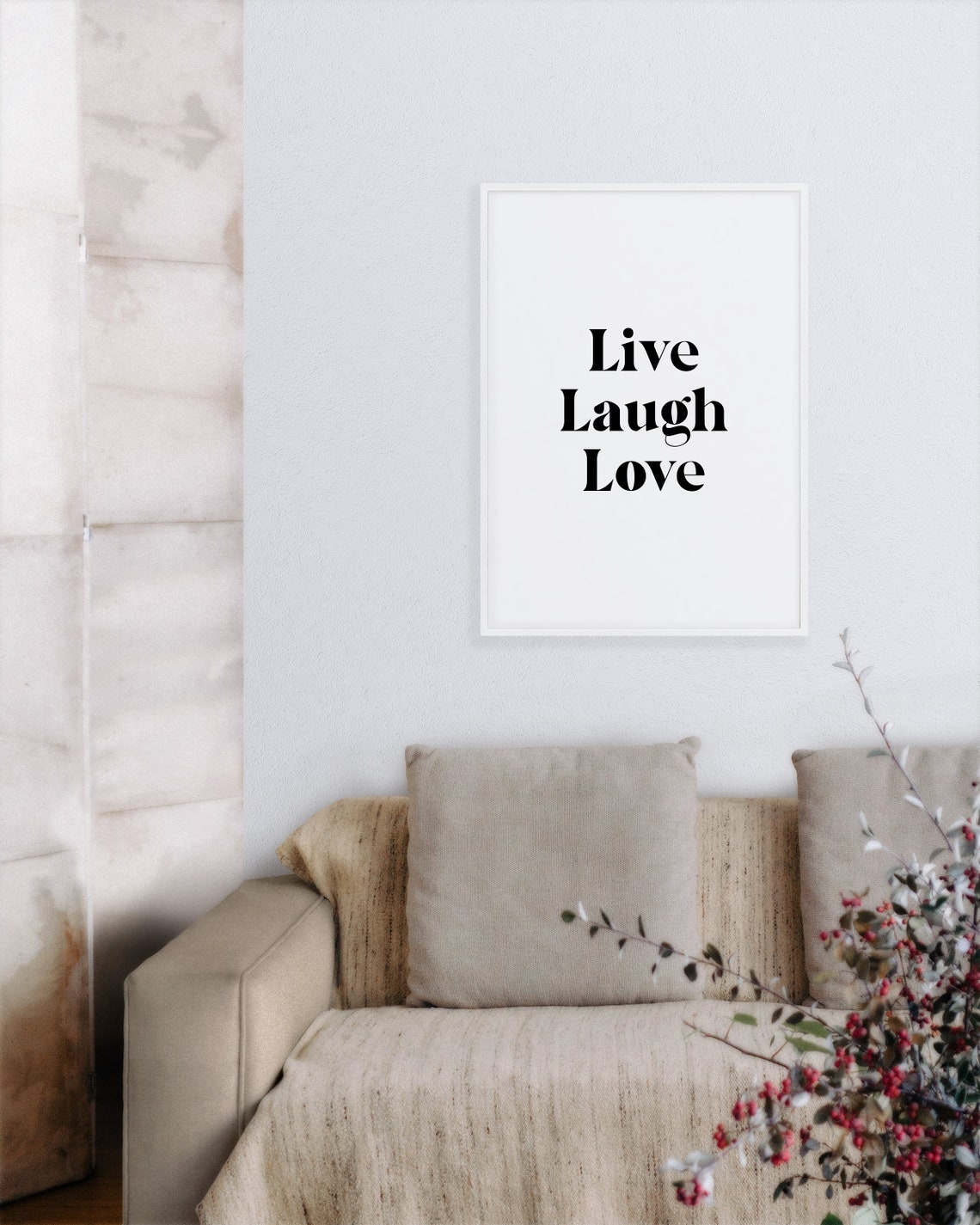 Live Laugh Love Quote Print Bold Serif Minimalist Family Wall Decor - Image 4