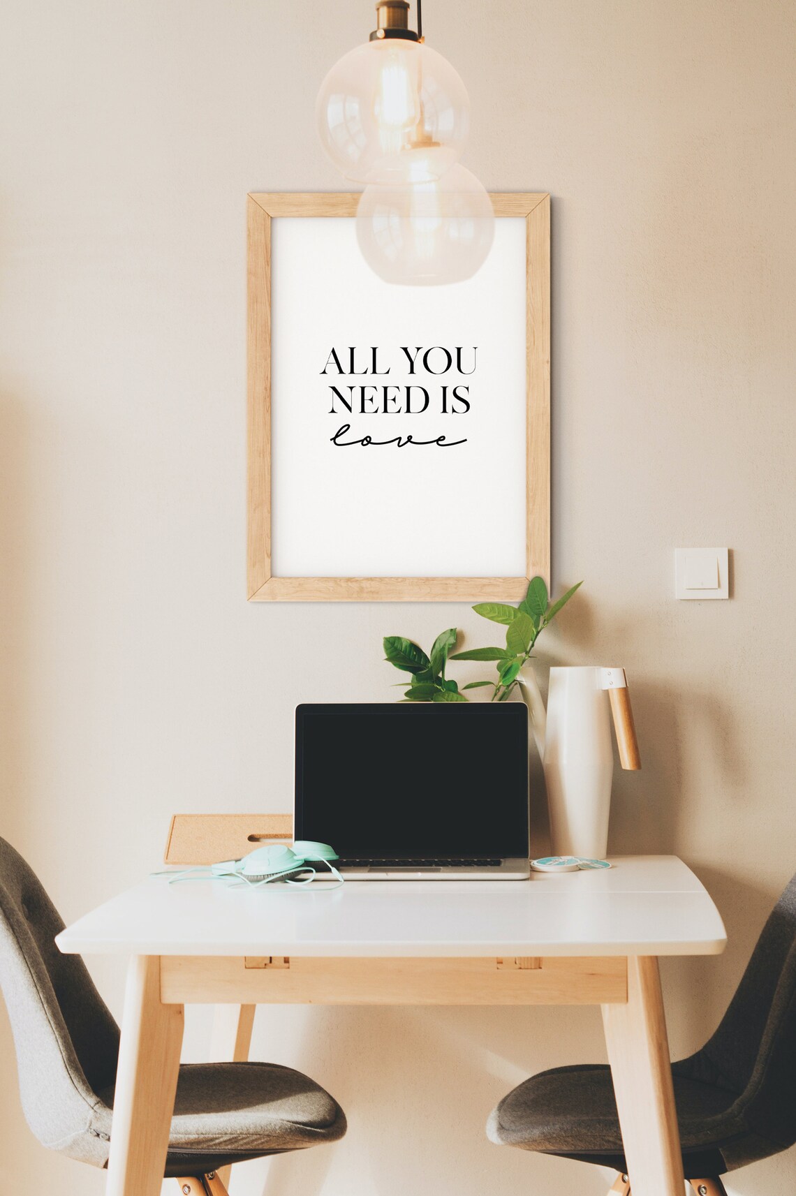 Love Is All You Need Is Love Song Lyric Print Typography Art Bedroom Decor Home Office Decor Wall Art Love Sign Family Sign - Image 4