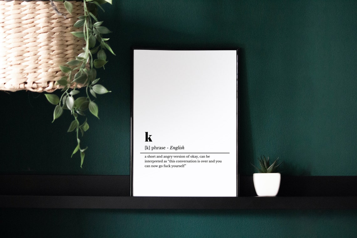 K Definition Funny Office Dictionary Humor Sarcastic Desk Poster - Image 2