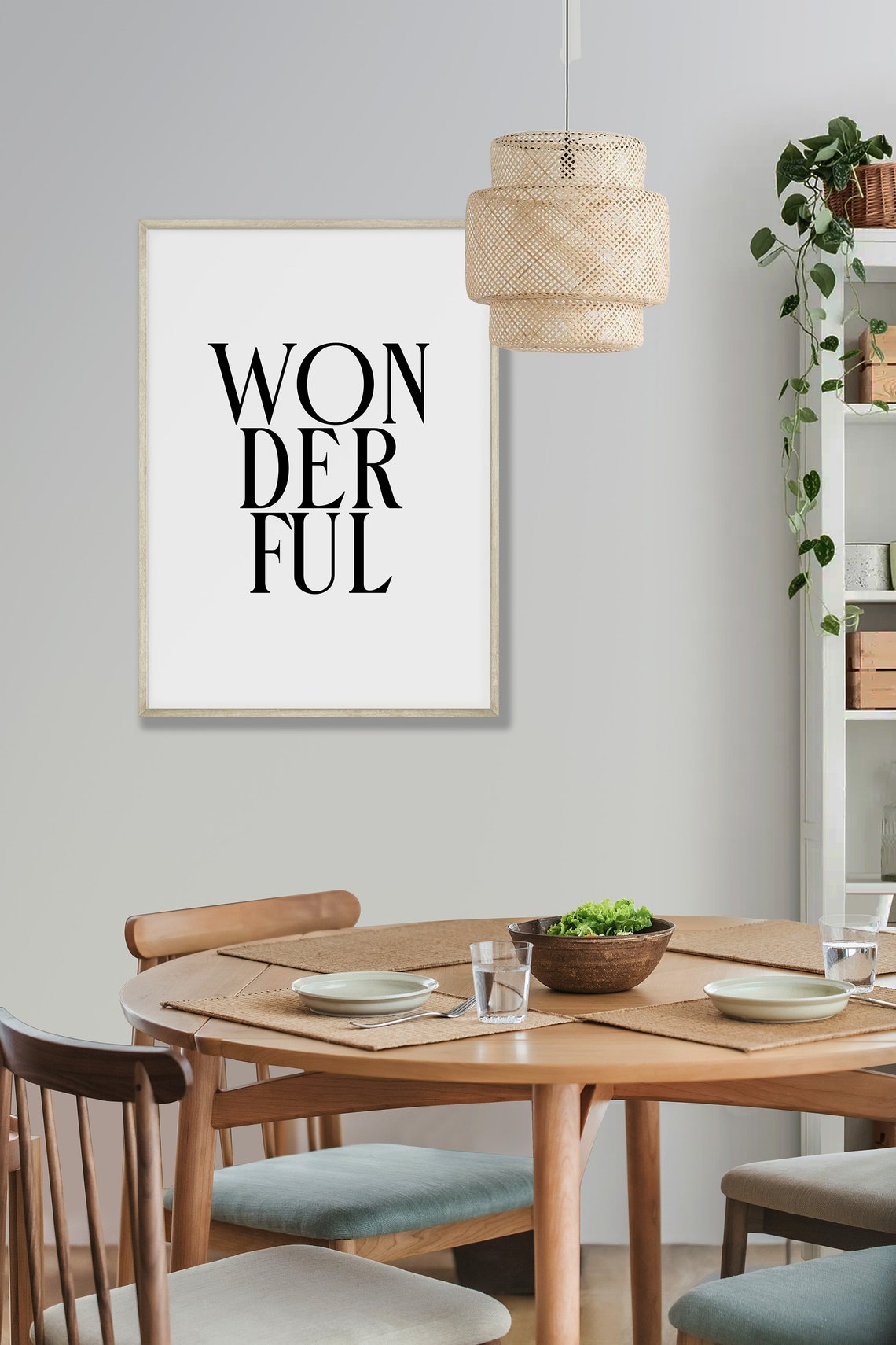 Wonderful Bold Tall Serif Typography Print Minimalist Wall Decor - Image 3