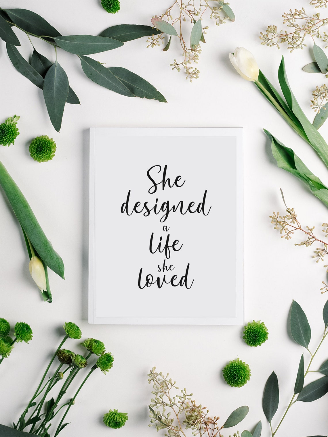 She Designed A Life She Loved Elegant Script Feminist Gift Poster - Image 4