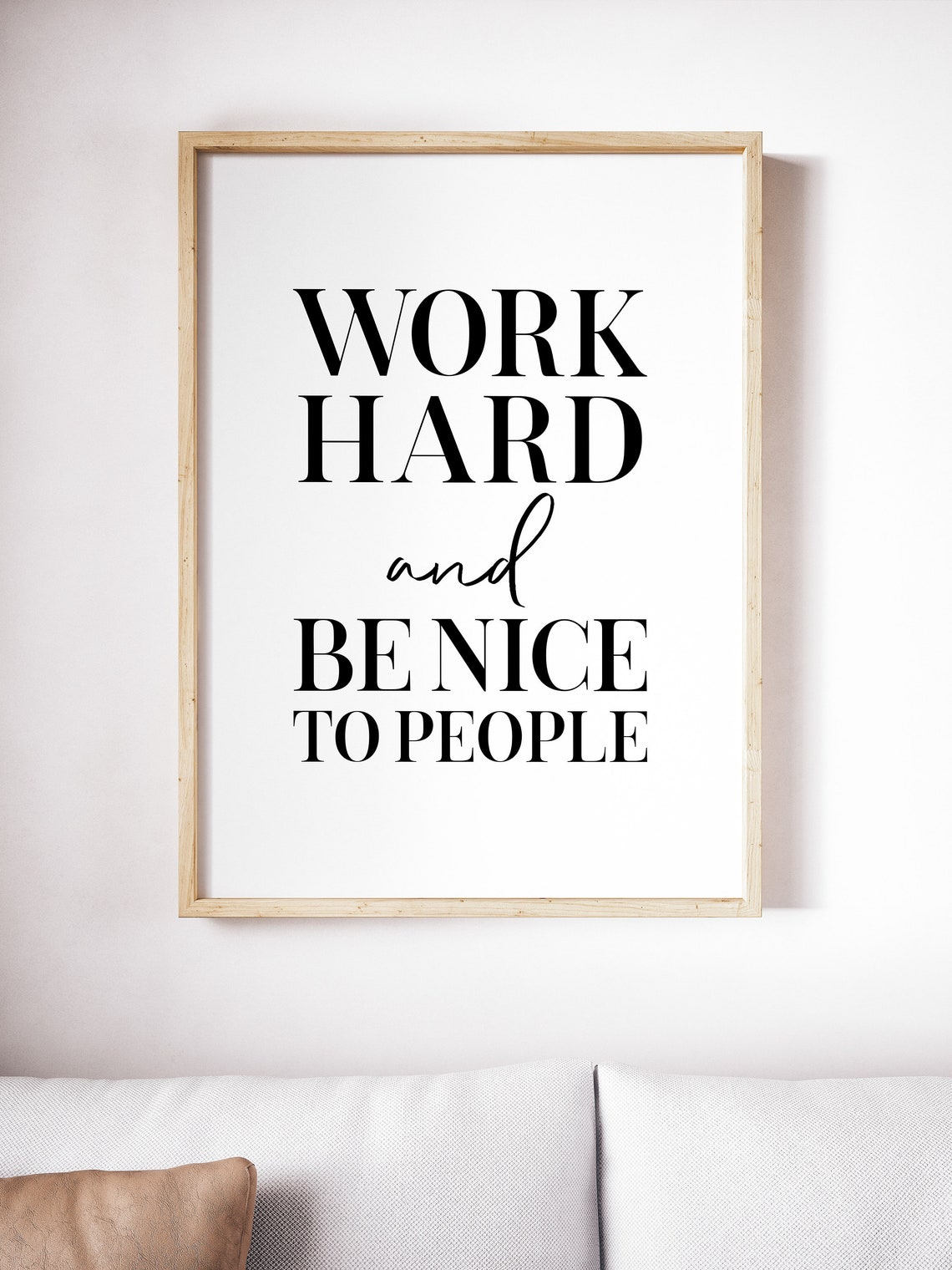 Work Hard And Be Nice To People Bold Motivational Office Poster - Image 5