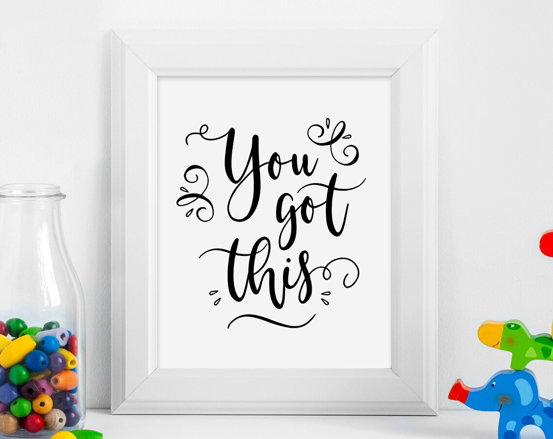 You Got This Hand Lettered Daily Encouragement Quote Wall Art - Image 3