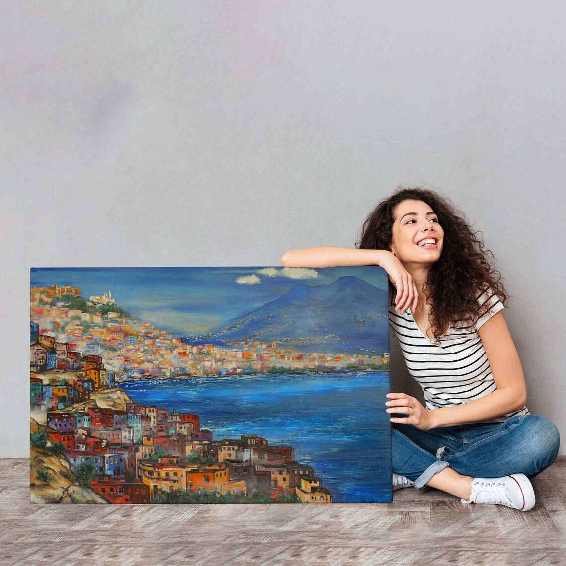 Naples Italy Bay View Vesuvius Colorful Hillside Town Poster - Image 4