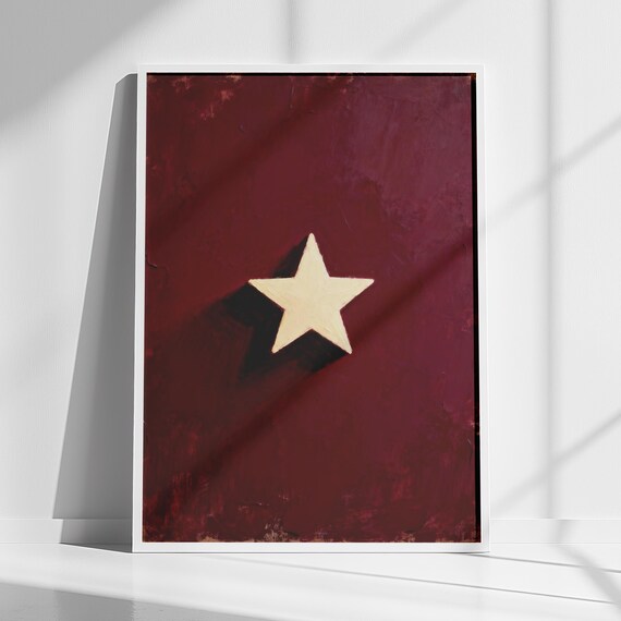 Christmas Star Burgundy Rustic Holiday Decor Winter Home Poster