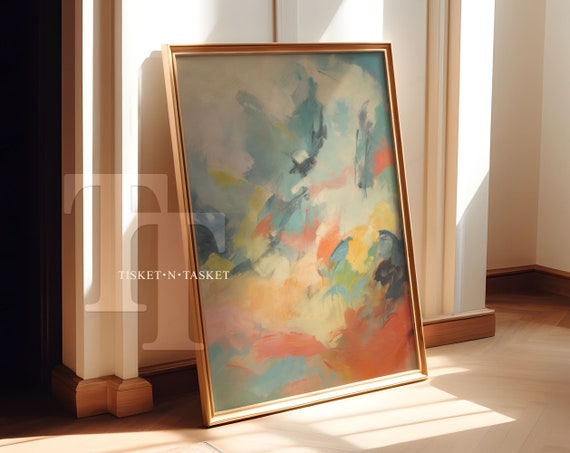 Abstract Colorful Painting, Vertical Wall Art Print