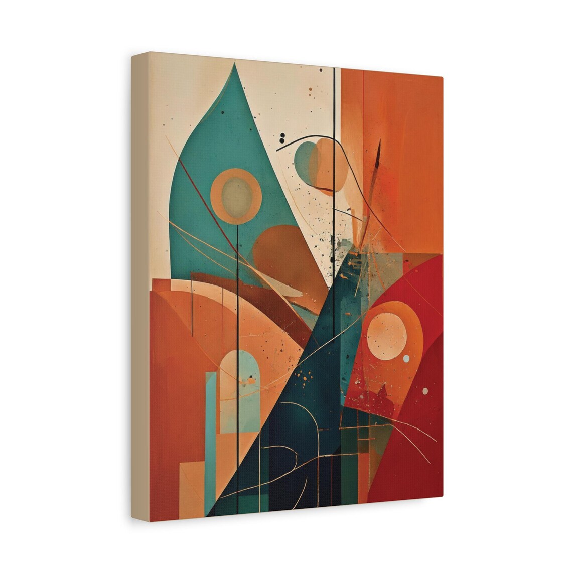 Abstract Terracotta Geometric Design, Minimalist Modern Decor - Image 3