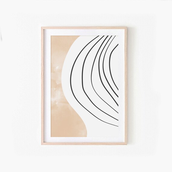 Modern Wall Art Beige Geometric Wall Art Abstract Art Print Minimalist Print Wall Decor Living Room Wall Art Scandinavian Print