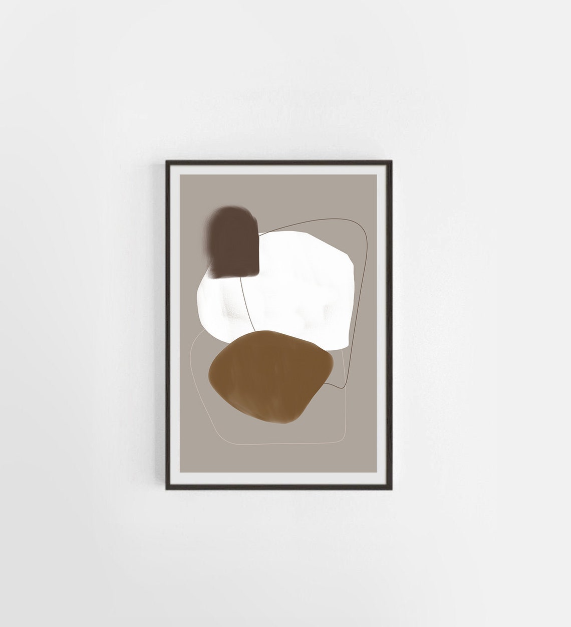 Neutral Beige Minimalist Abstract Rounded Shapes Earthy Neutral Poster - Image 2