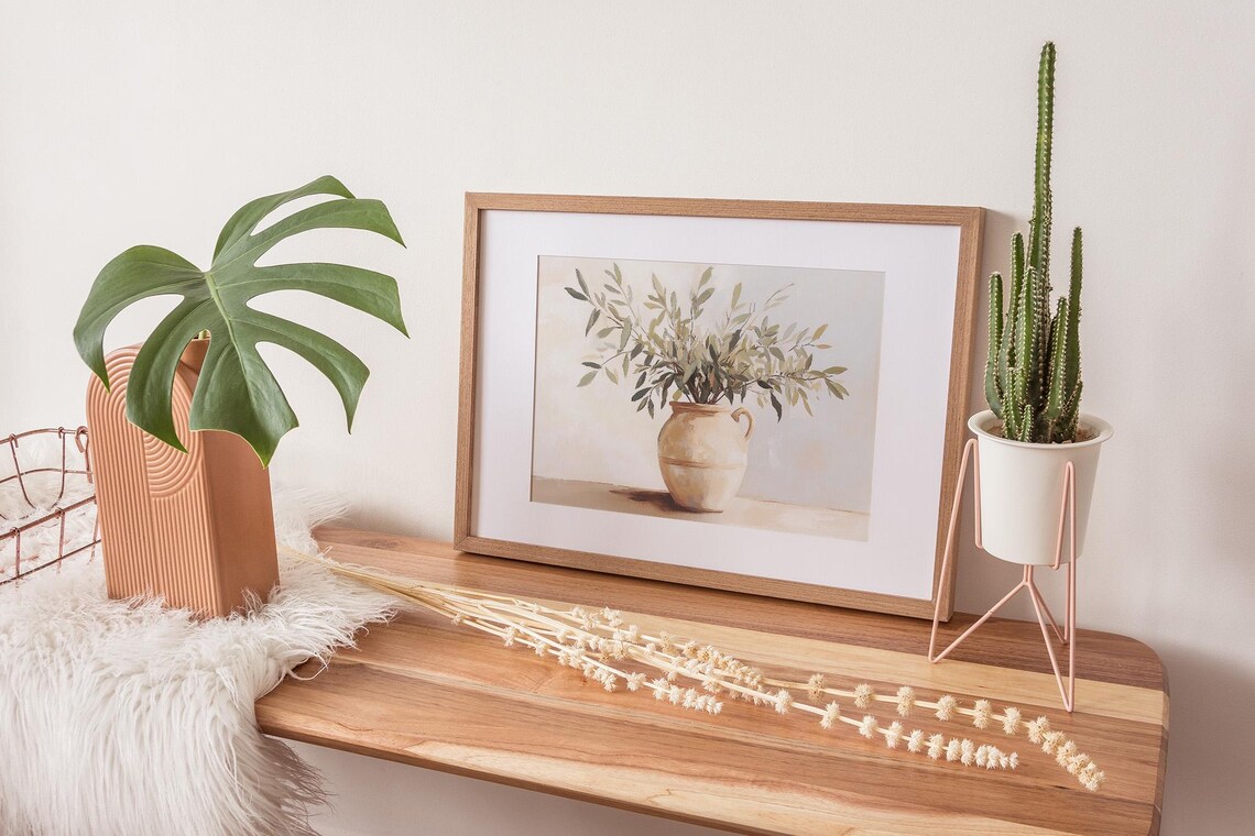 Olive Branch Art Print, Neutral Modern Farmhouse - Image 2