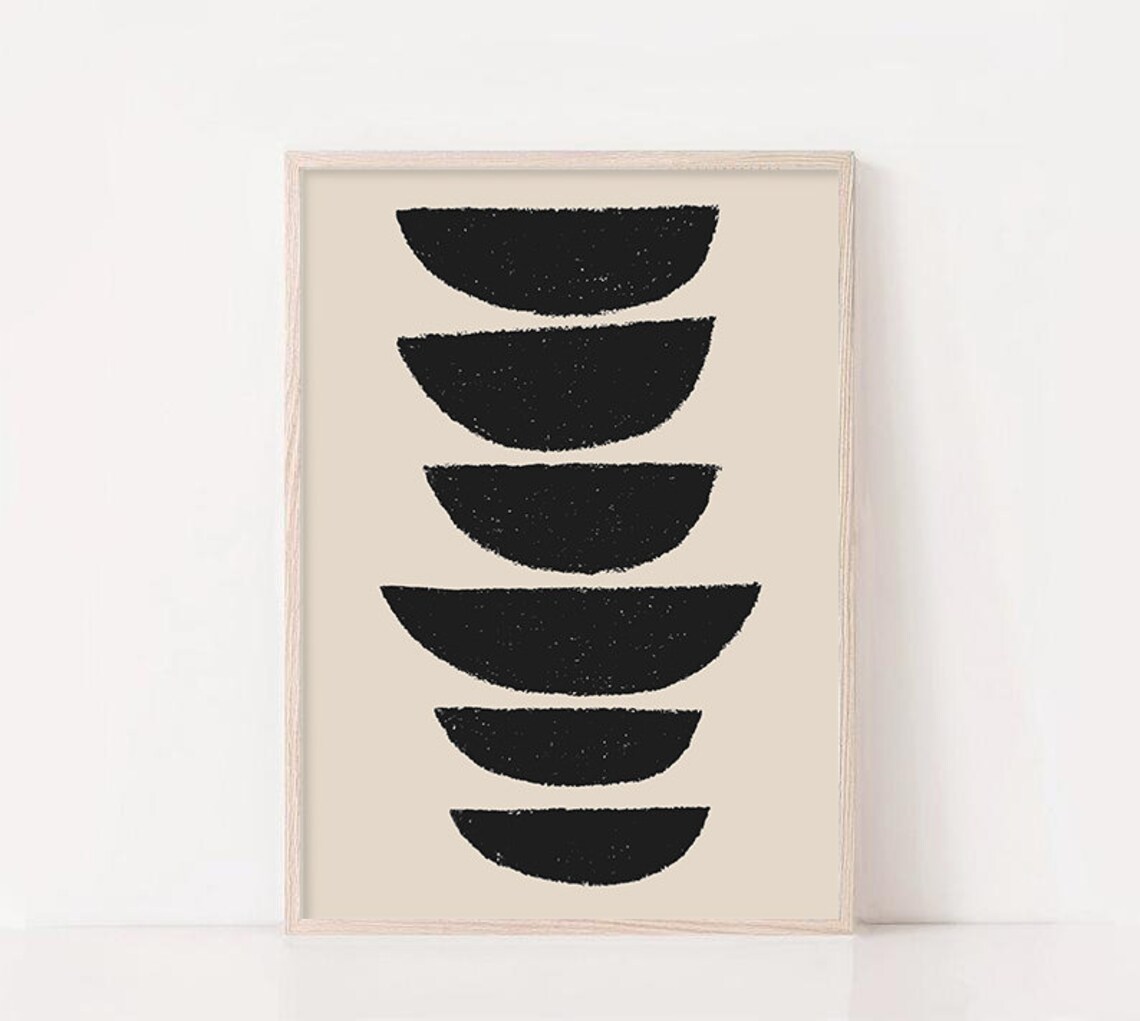 Mid Century Line Art Geometric Abstract Art Print - Image 3