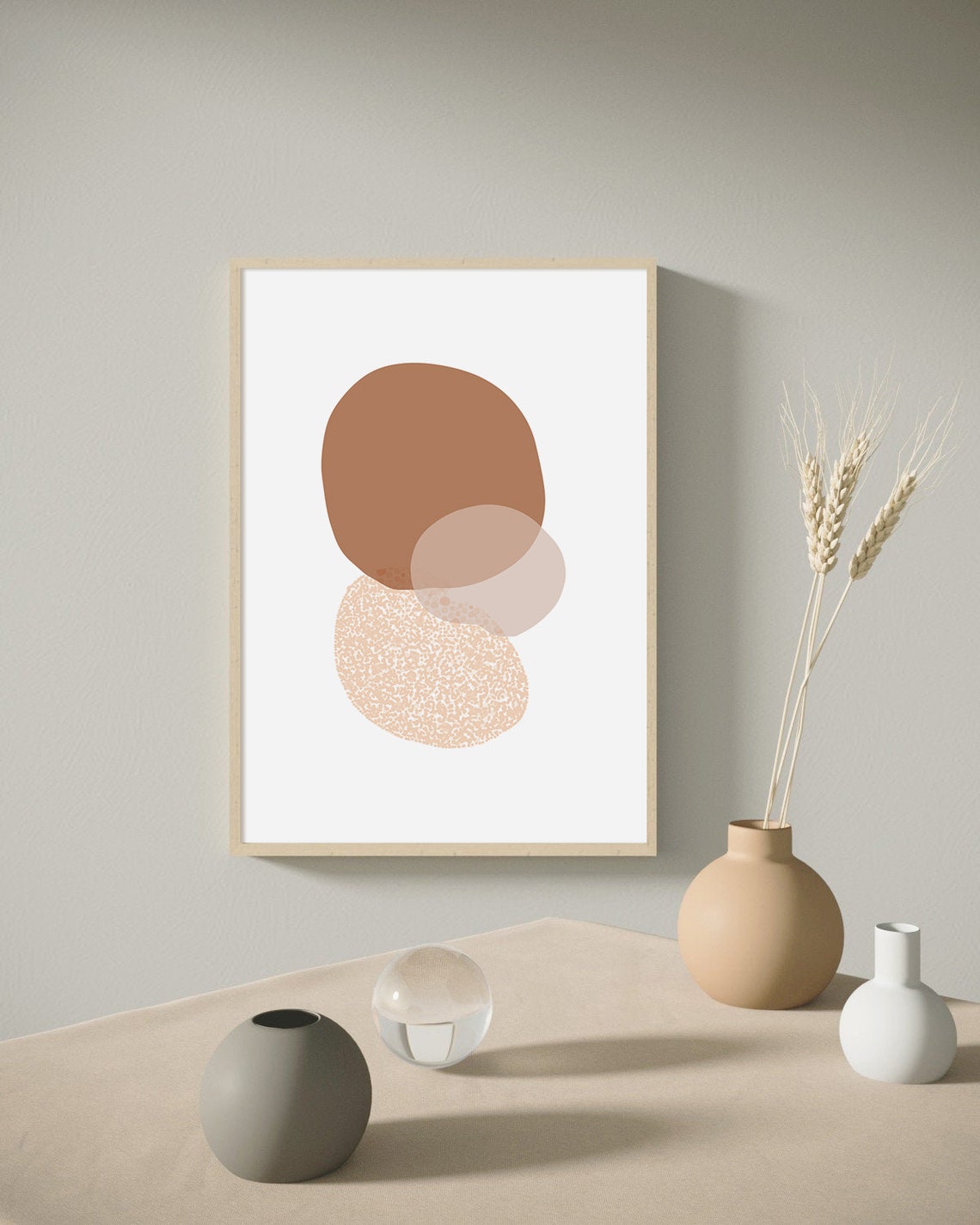 Terracotta Overlapping Circles Abstract Modern Earth Tone Wall Poster - Image 2