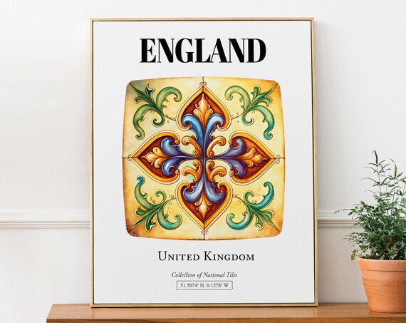 England Traditional Tile Pattern Art Print