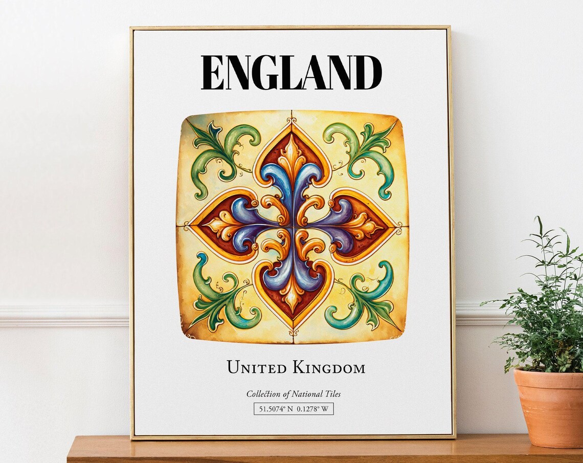 England Traditional Tile Pattern Art Print
