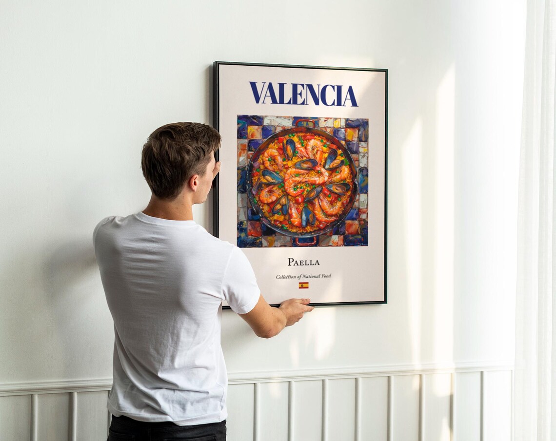 Valencia Paella Traditional Spanish Cuisine Poster - Image 3