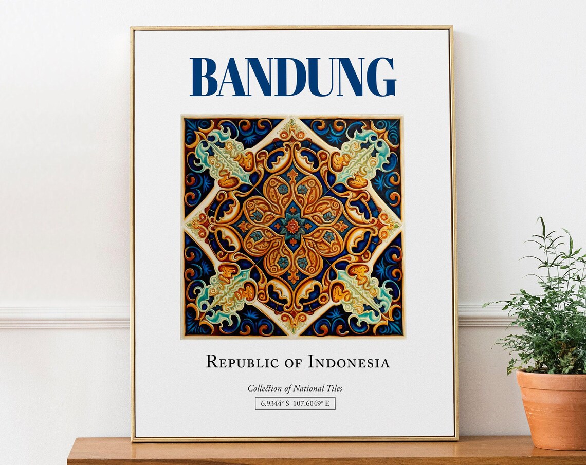 Bandung Indonesia Minimalistic Tile Art Print