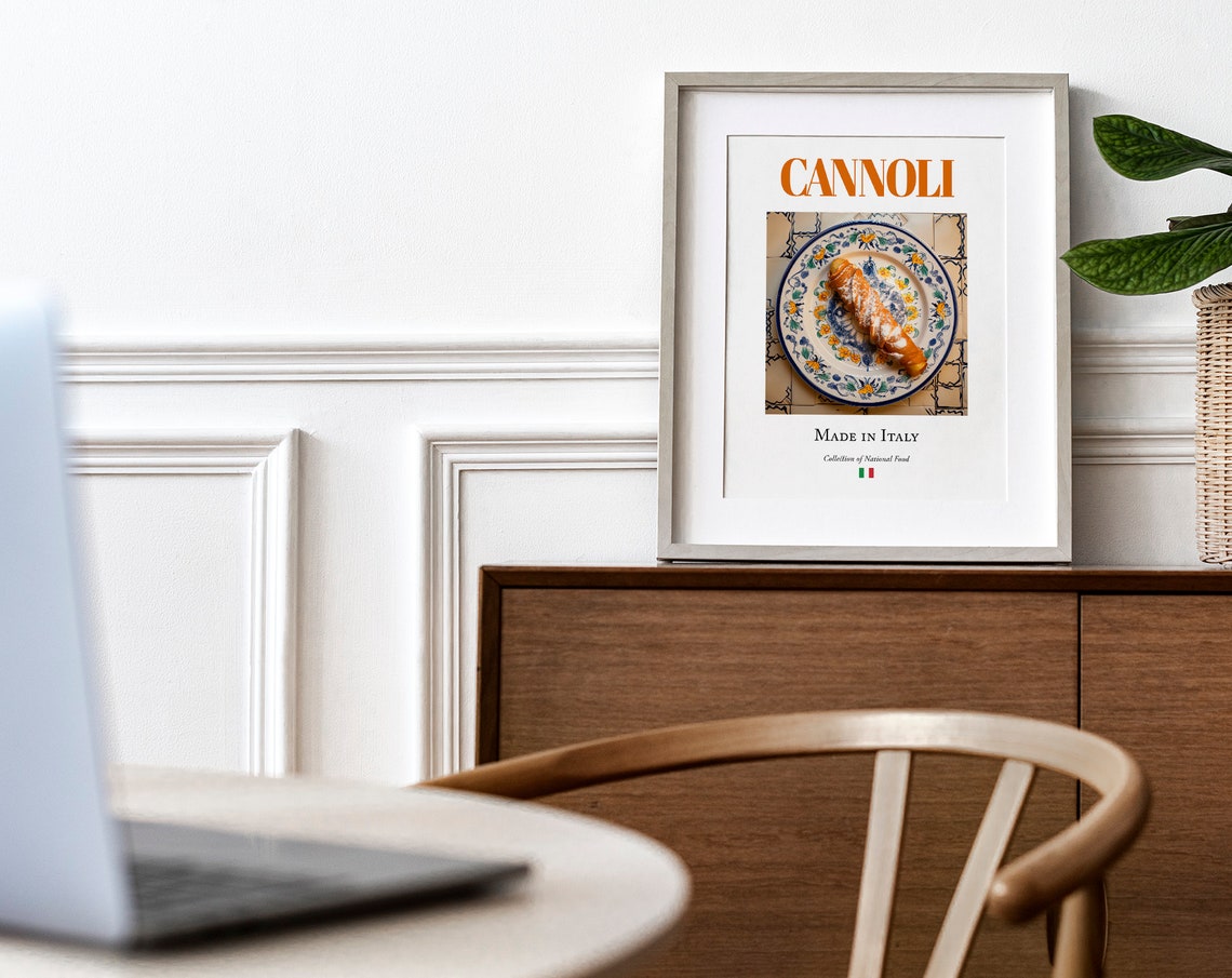 Cannoli on Maiolica Tile Plate, Italian Food Poster - Image 4