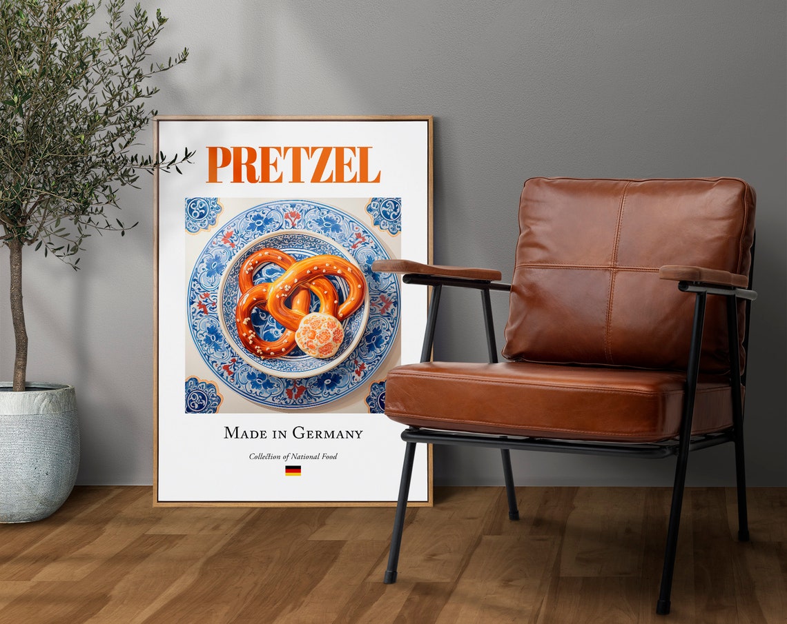 Pretzel on Maiolica Tile Plate Kitchen Art Print - Image 4