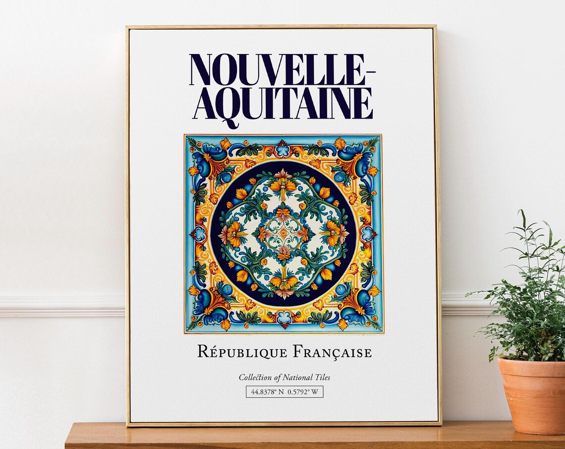 Nouvelle-Aquitaine France Minimalist Travel Poster