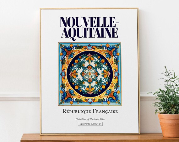 Nouvelle-Aquitaine France Minimalist Travel Poster