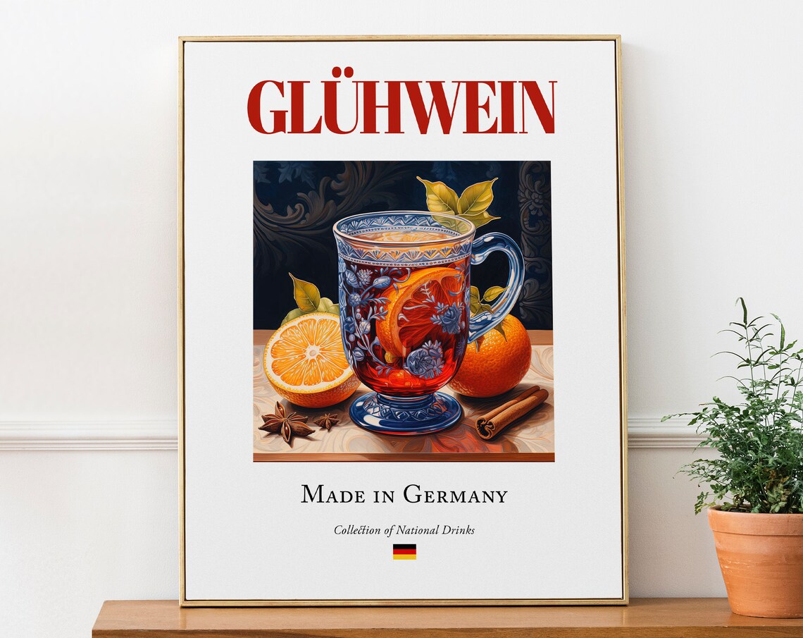 Glhwein On Maiolica Tile, Kitchen And Bar Art Print