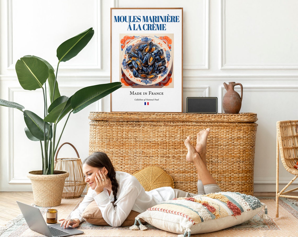 Moules Marinire La Crme On Maiolica Tile Plate, Poster - Image 2