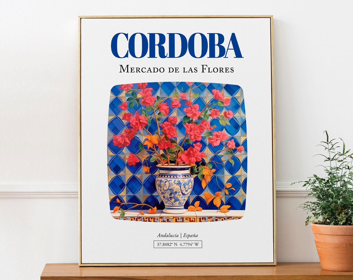 Cordoba Andaluca Espaa Mercado De Las Flores Art Print