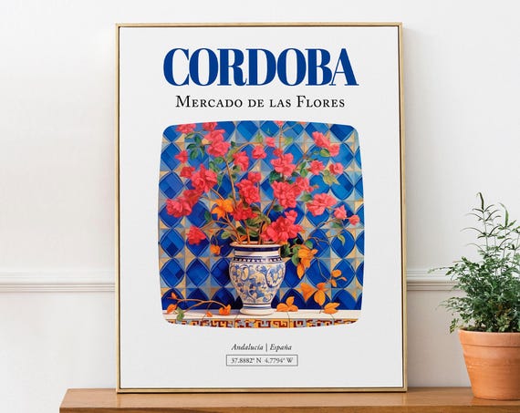 Cordoba Andaluca Espaa Mercado De Las Flores Art Print