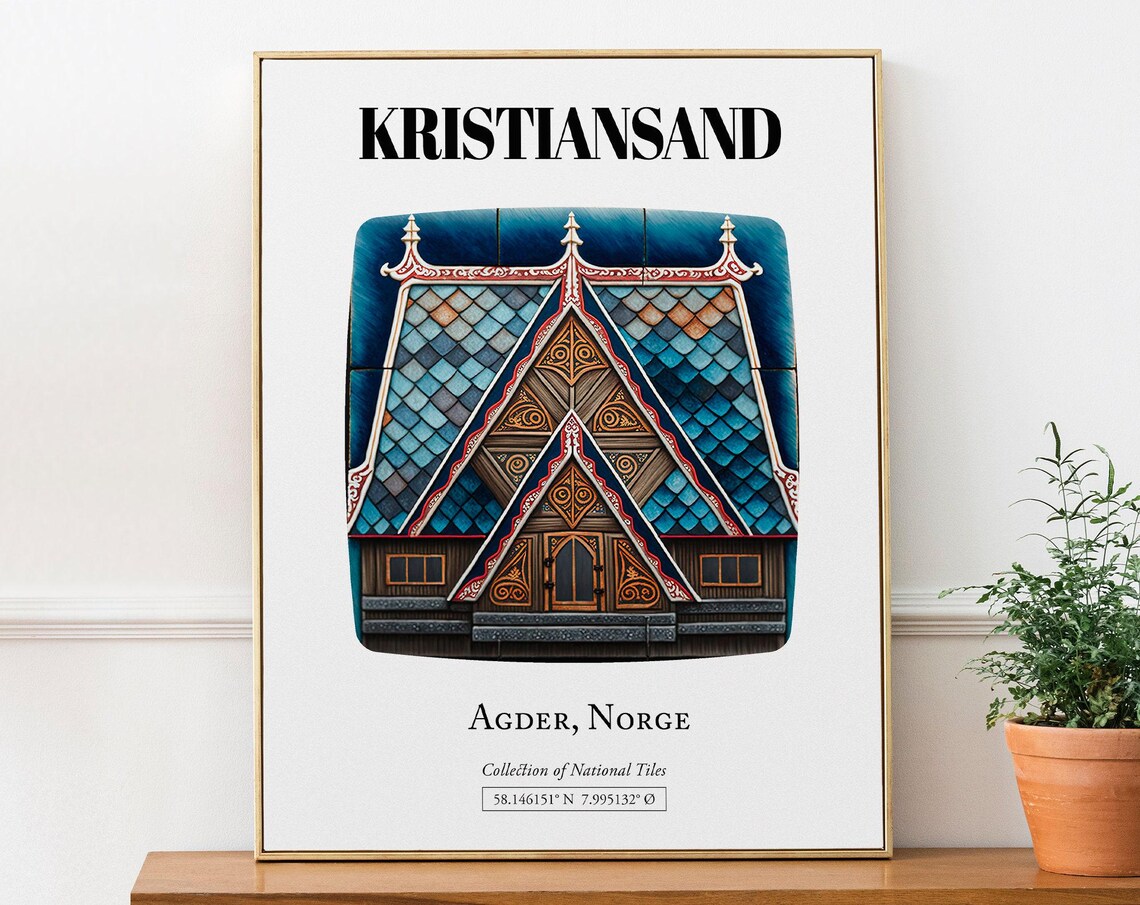 Kristiansand Agder Norway Traditional Stave Church Art Print