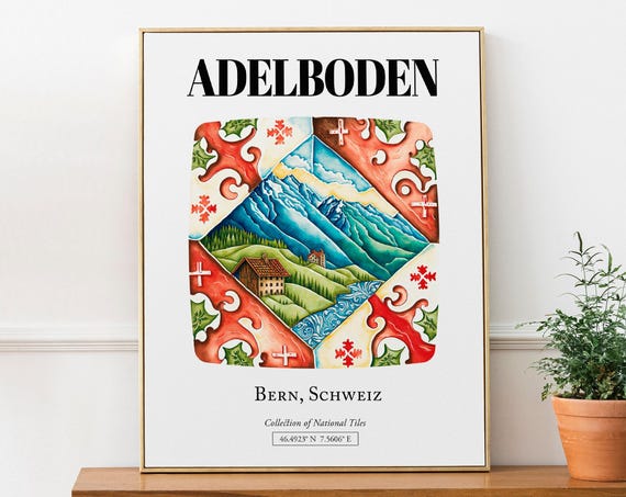 Adelboden Bern Schweiz Traditional Tile Pattern Poster