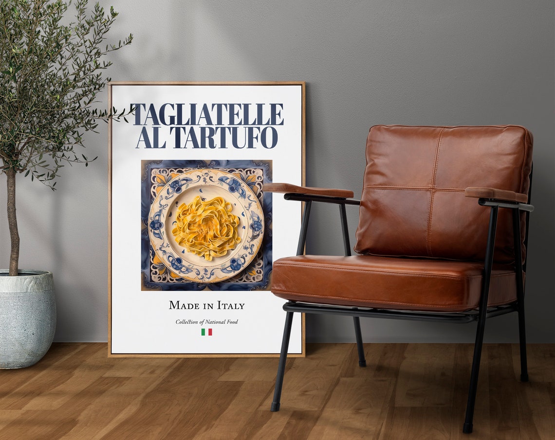 Tagliatelle Al Tartufo, Traditional Italian Food Art Print - Image 4