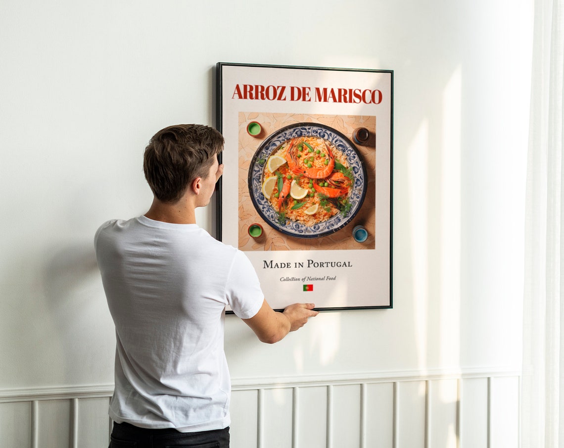 Arroz De Marisco on Azulejo Tile Plate, Portugal Travel Poster - Image 3