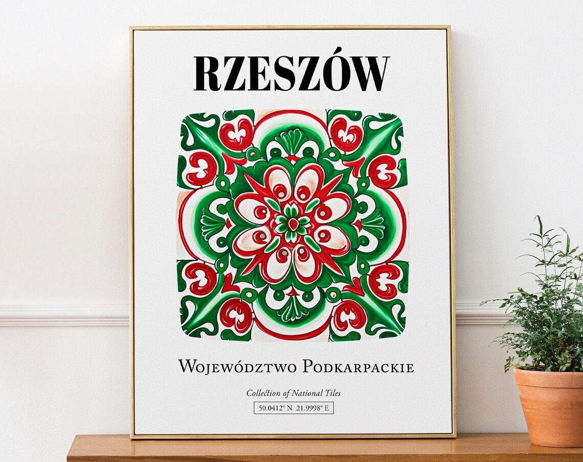 Rzeszw Traditional Tile Pattern Art Print