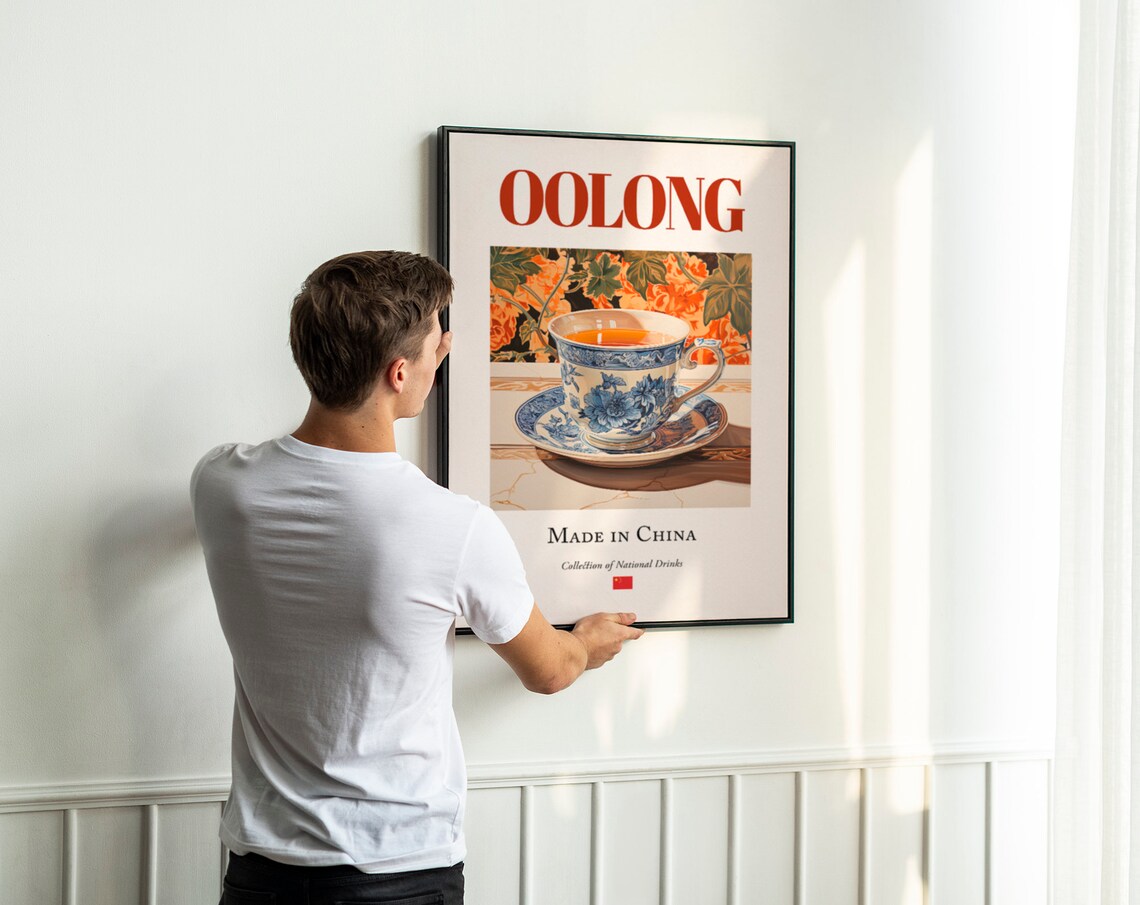 Oolong on Maiolica Tile, Chinese Beverage Kitchen Poster - Image 3