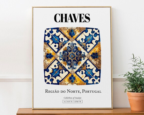Chaves Regio Do Norte Portugal Tile Pattern Poster